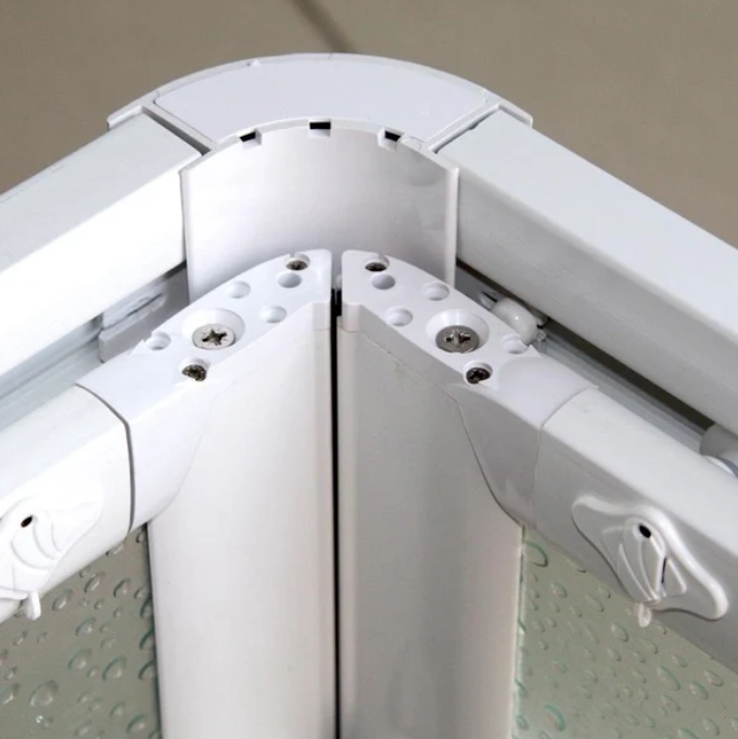 Acril line douchewand voor nis met centrale inklapbare deur