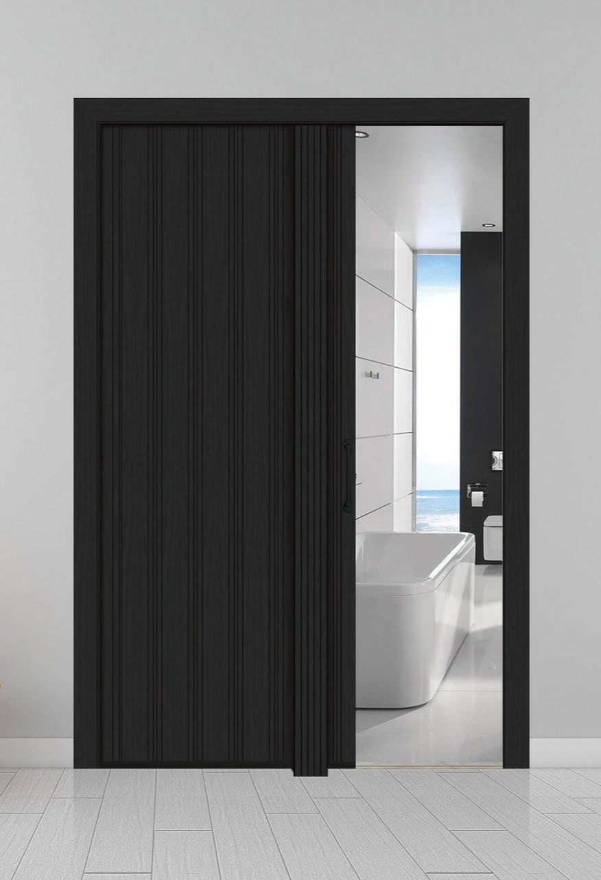 Balci Alufold vouwdeur in zwart - 83x230 cm