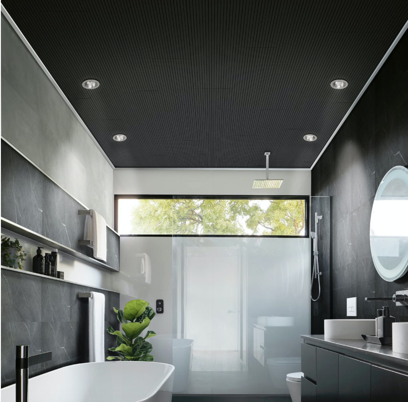 HDM Akoestische panelen | Voor wand en plafond INOX BLACK - (1388X201X10) 2,23 M²